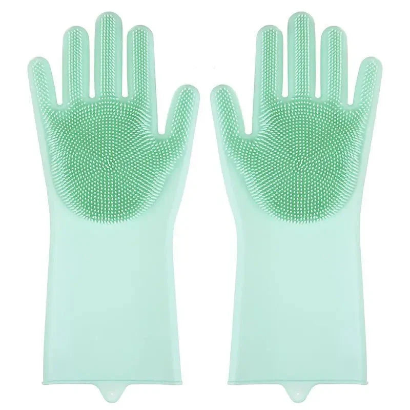 Eco-friendly silicone pet grooming gloves with soft brush heads for effective hair removal and coat care