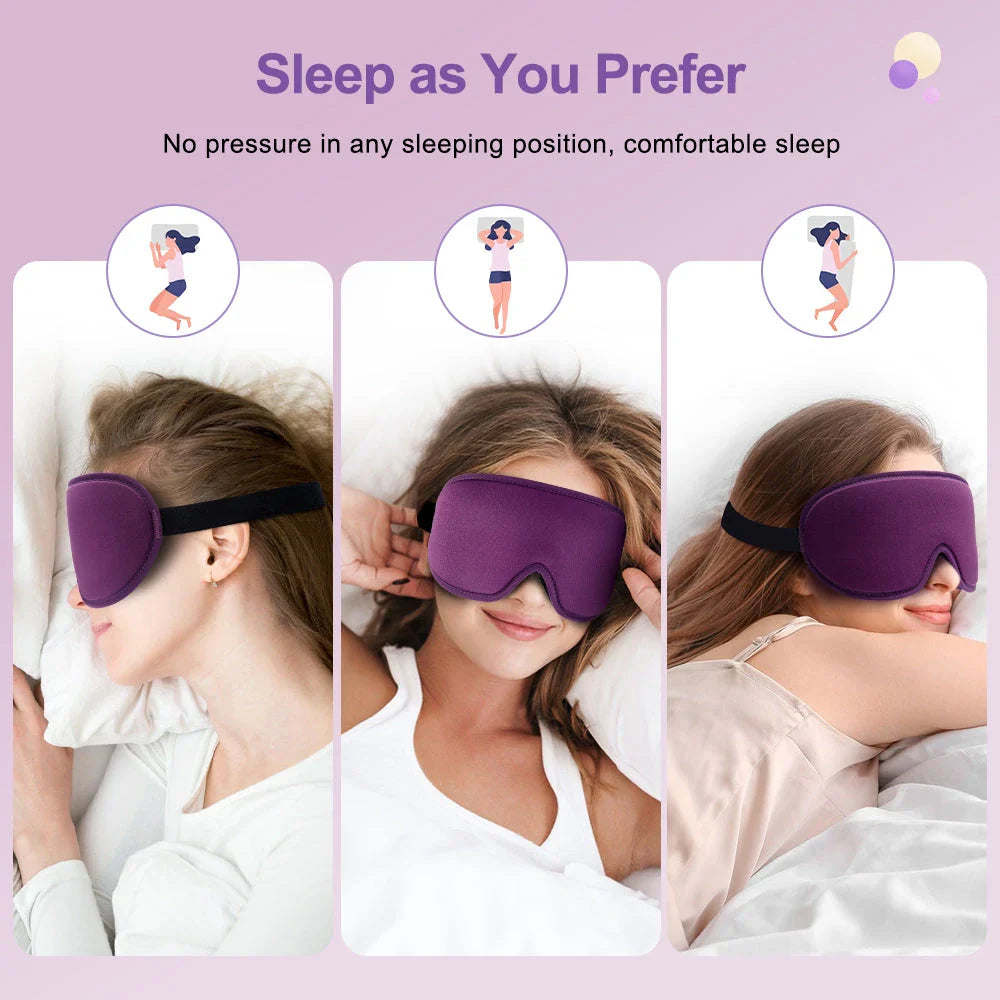 Luxury 3D Memory Foam Silk Sleep Mask for Uninterrupted, Comfortable Sleep