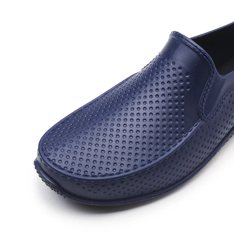 Premium waterproof men's short rain boots in various classic colours, including black, black and red, and dark blue