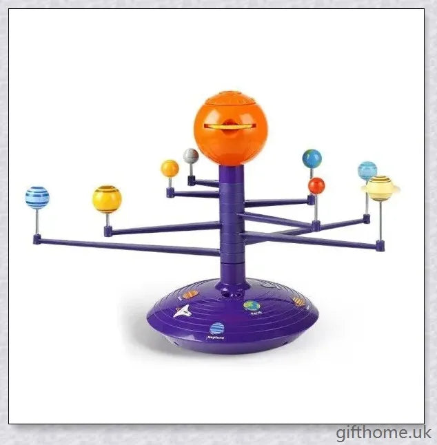 Colourful sky projector displaying planets and stars, creating a starry night effect in a room