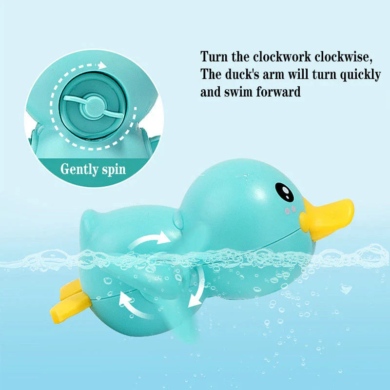 Classic Clockwork Bathing Ducks - Fun and Educational Bath Toys for Ages 0-6