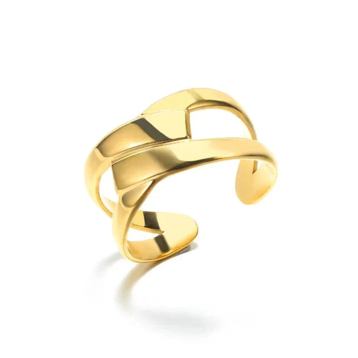 Stainless steel minimalist rings for women in a variety of sizes, showcasing a sleek and sophisticated design