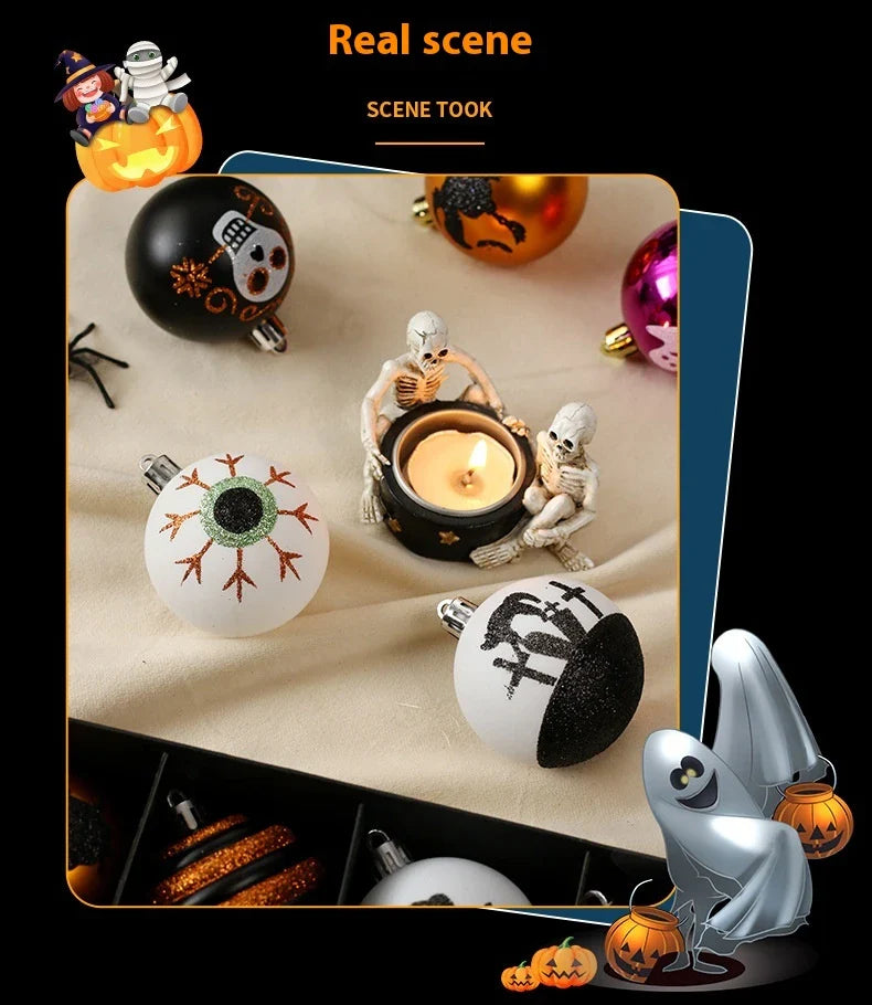 Handcrafted painted ghost pendants in a versatile design for Halloween decor and parties