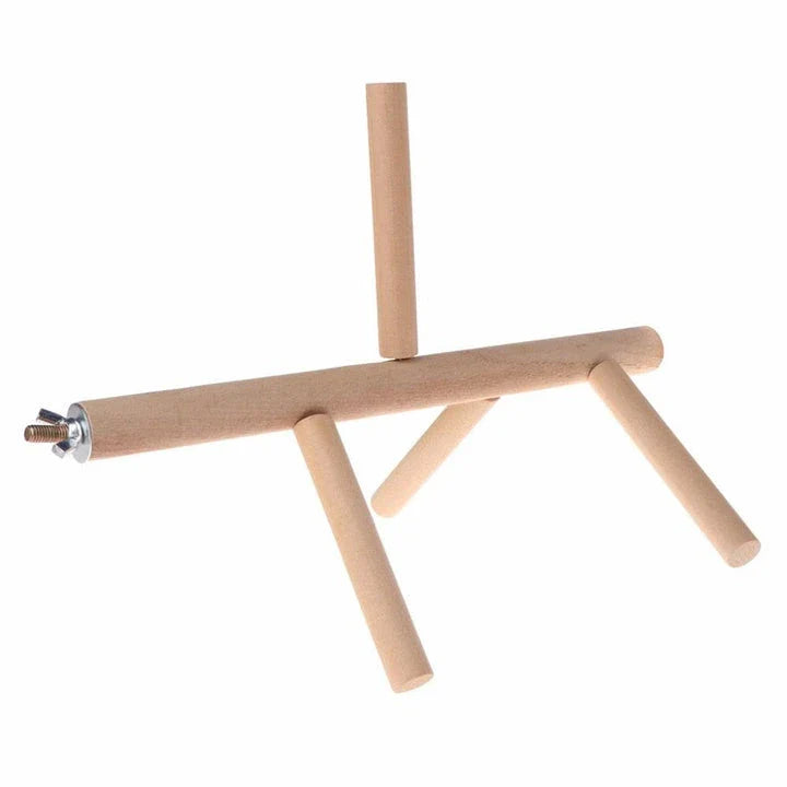 A premium 4-tier wooden bird perch with a sturdy and modern design, providing ample resting space and comfort for your feathered companions.