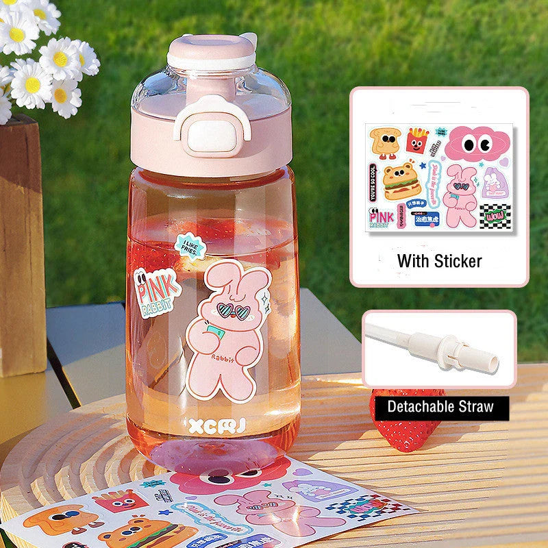 Stylish 700ml plastic water bottle with DIY stickers for personalization, suitable for various beverages and on-the-go use