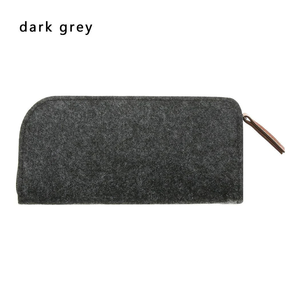 Premium wool felt spectacles case in various colours, designed to protect and store eyewear safely and stylishly.