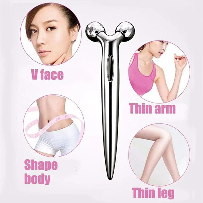 Premium 3D Y-Shaped Facial Roller Massager for Wrinkle Reduction and Skin Rejuvenation