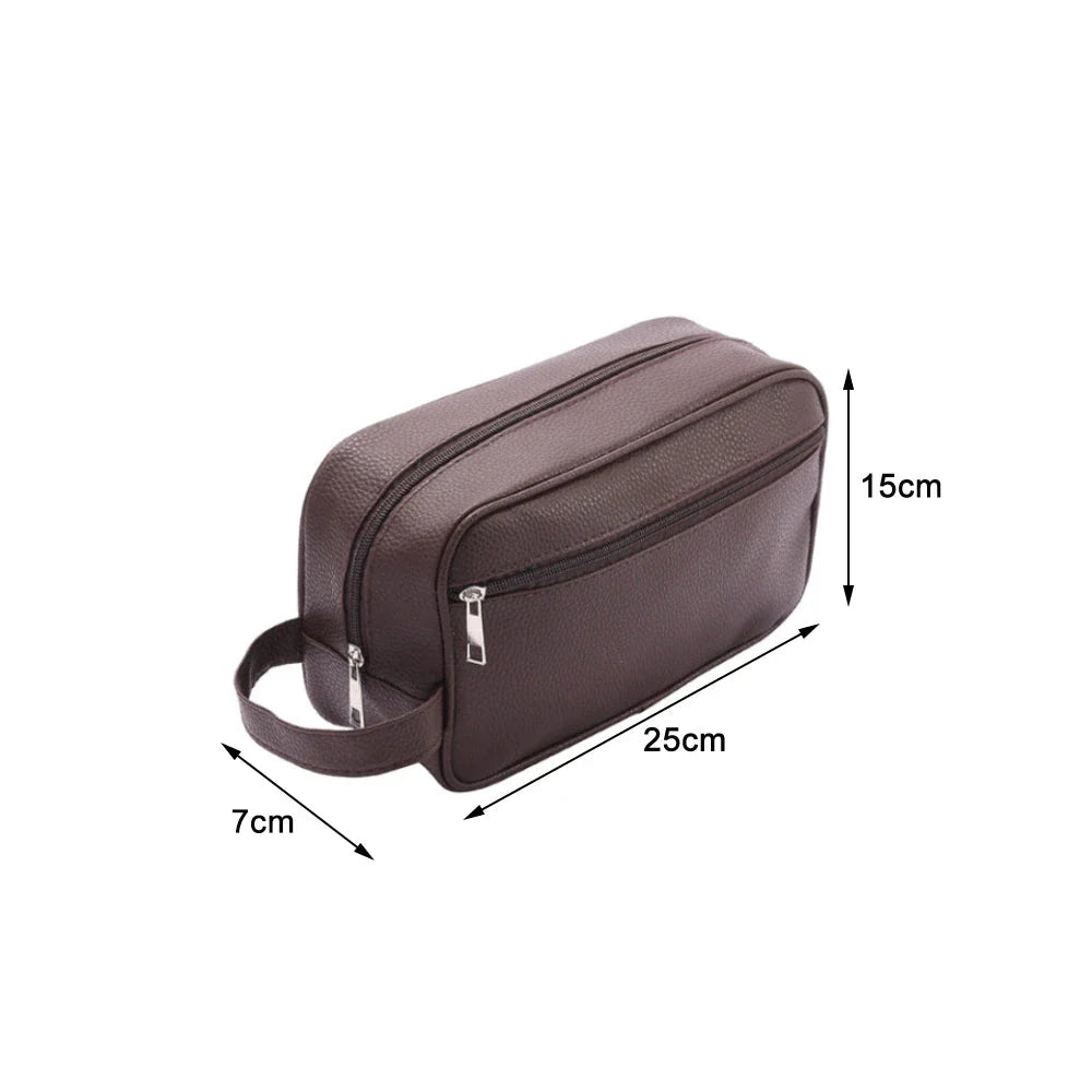 Trendha Men's Waterproof Toiletries Bag with sophisticated lychee pattern and ample storage capacity