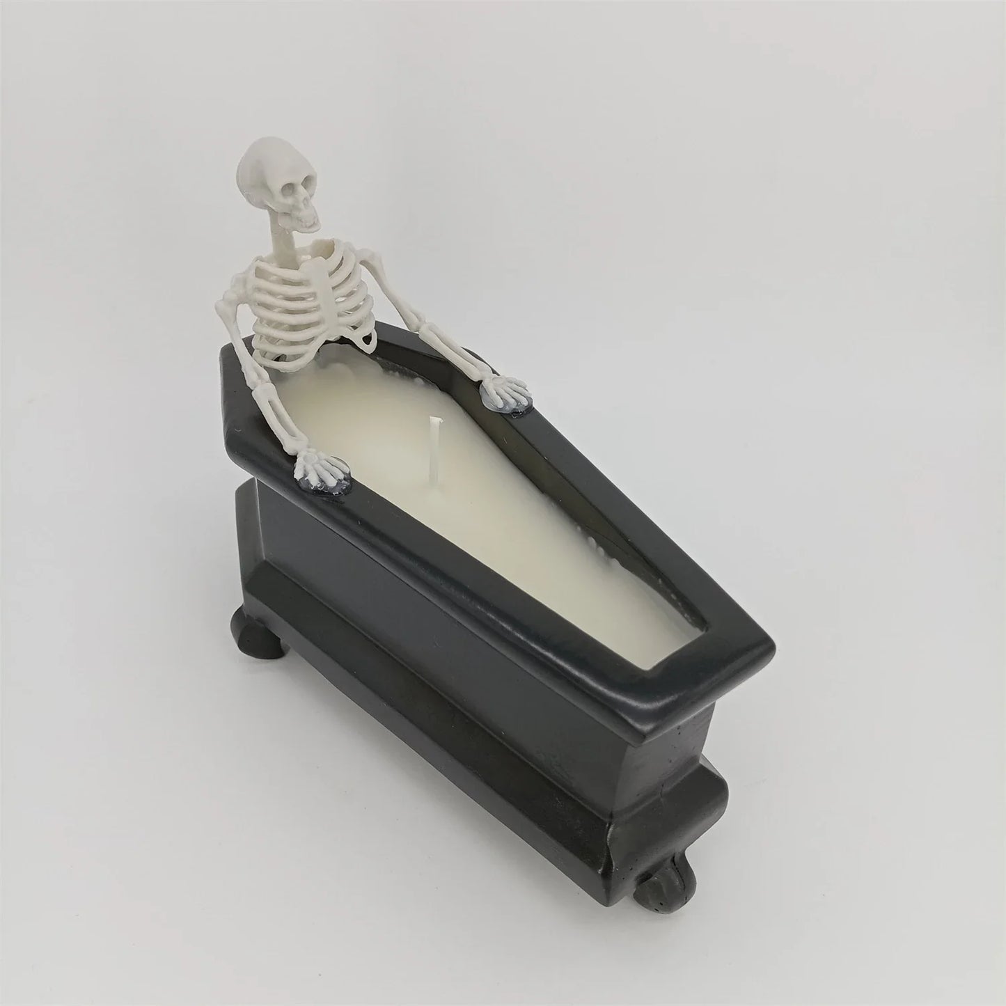 Meticulously crafted resin and wax Bubble Bath Skeleton Halloween decoration with enchanting details