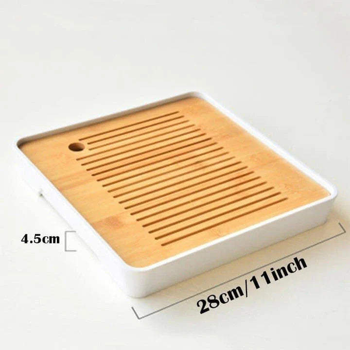 Premium bamboo tea tray saucer with sleek, elegant design for a sophisticated tea experience