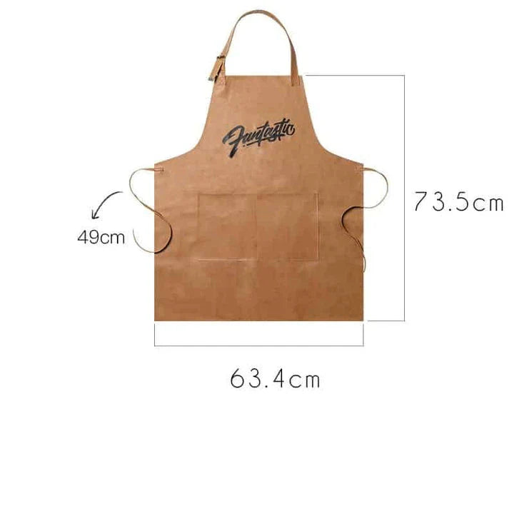 A premium leather apron with a stylish Nordic-inspired pattern, designed to protect your clothes while adding a touch of Scandinavian charm to your kitchen.