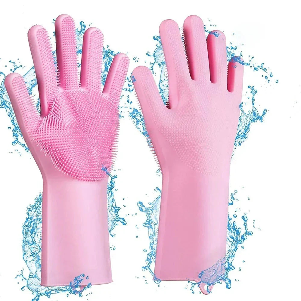 Eco-friendly silicone pet grooming gloves with soft brush heads for effective hair removal and coat care