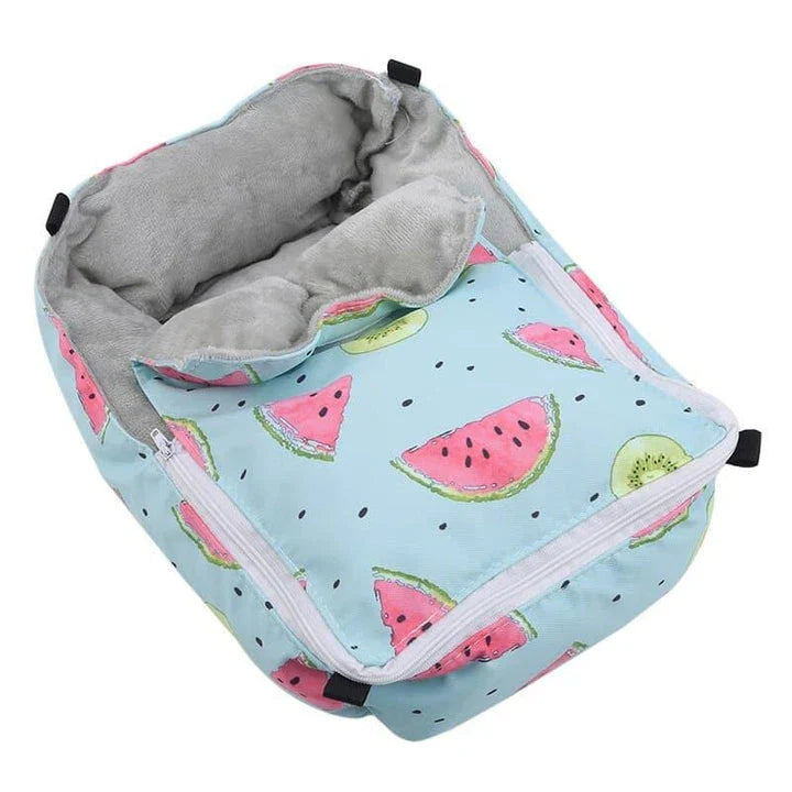 Cosy cotton pet bed in green, providing a plush and supportive sleeping surface for small animals