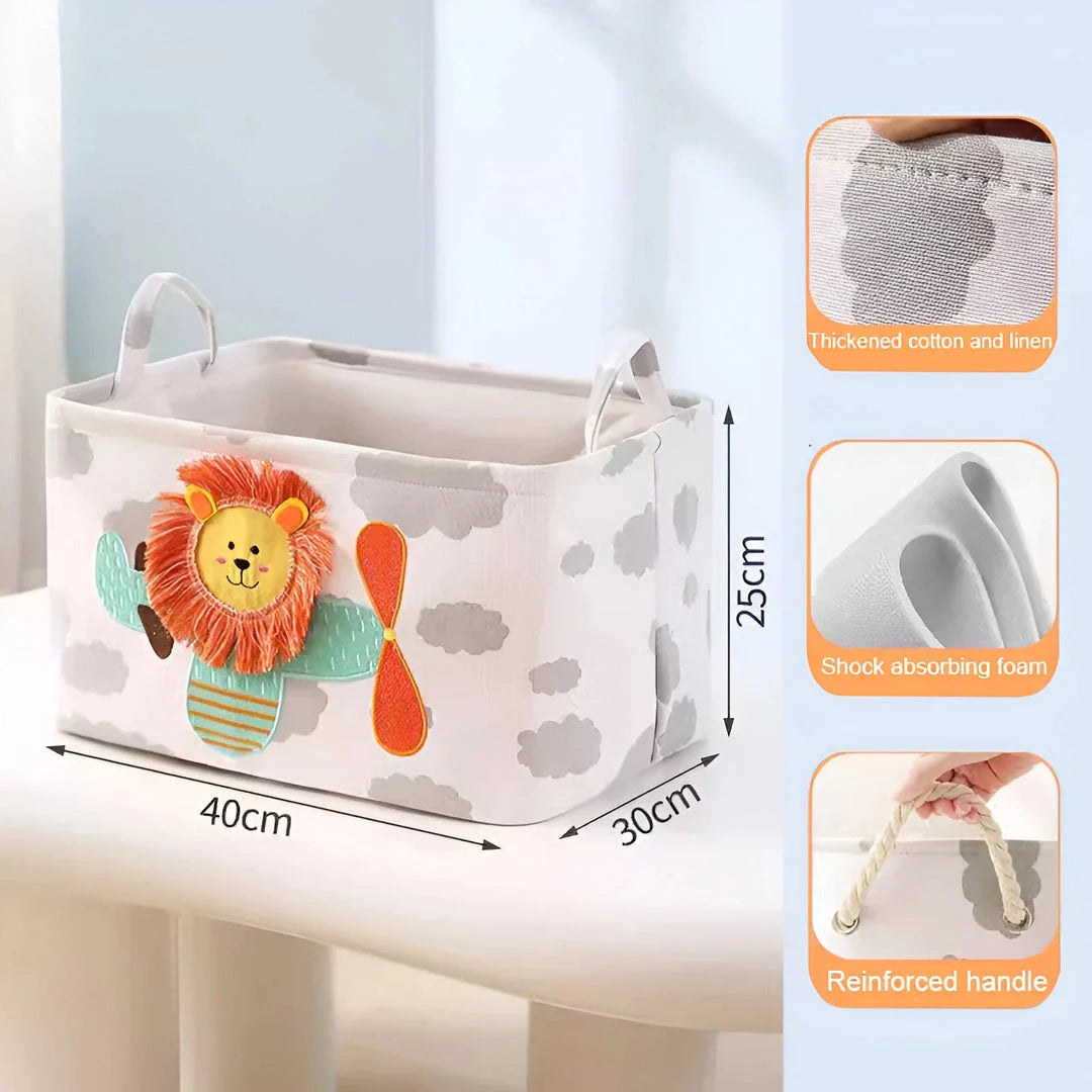Premium Folding Linen Storage Basket with sturdy handles and iron support ring for versatile organisation and clutter-free spaces
