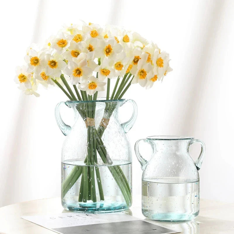 6-Piece Artificial Narcissus Flower Bouquet in White, Ideal for Home Decor, Weddings and Events