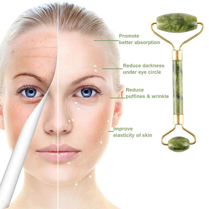Luxurious Jade Roller and Guasha Set for Soothing Facial Massage and Skin Rejuvenation