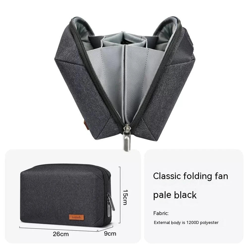 A stylish and waterproof travel organiser bag with cable storage compartment, perfect for keeping your tech essentials organised and protected on the go.