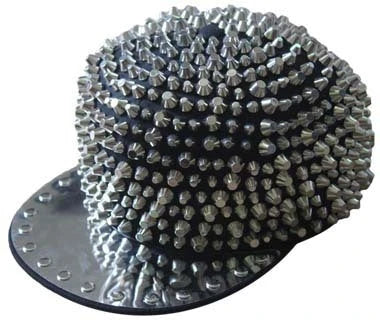 Punk-inspired street hat with pointed metal rivets in various colour combinations, featuring an adjustable and breathable design for versatile wear