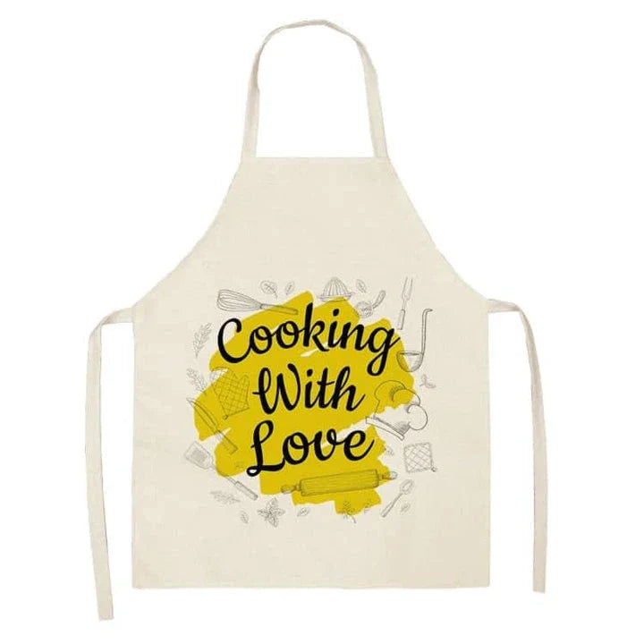 Premium Cotton and Linen Apron in Blue, Green, Grey, and White colors for the modern British kitchen