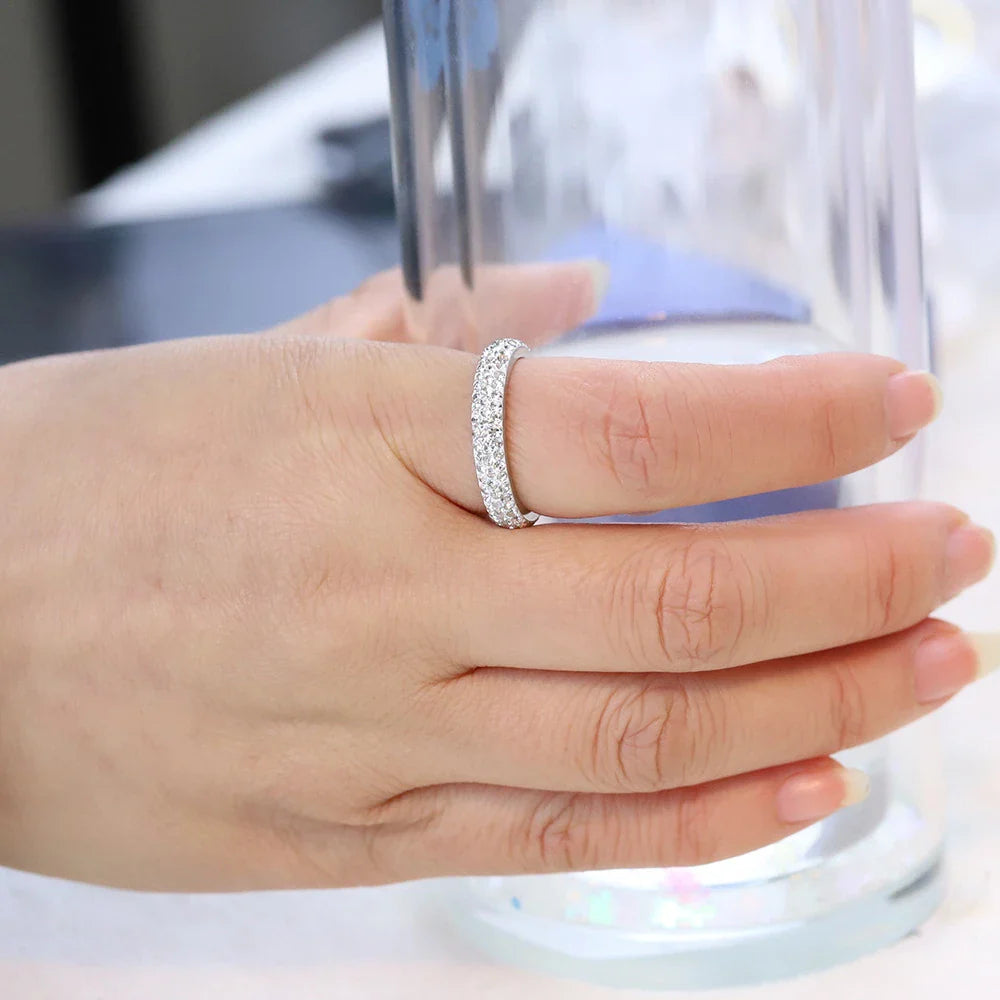 Personalized couple's ring made of stainless steel with rhinestone accents, a symbol of everlasting love and commitment