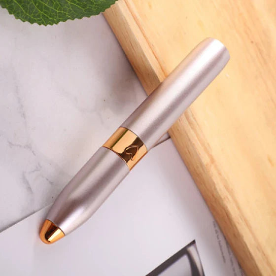 Mini Electric Eyebrow Trimmer Pen with built-in LED light for precise brow grooming