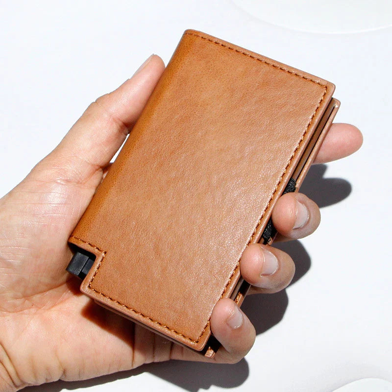 Aluminium alloy card wallet with automatic pop-up function, available in multiple stylish colours