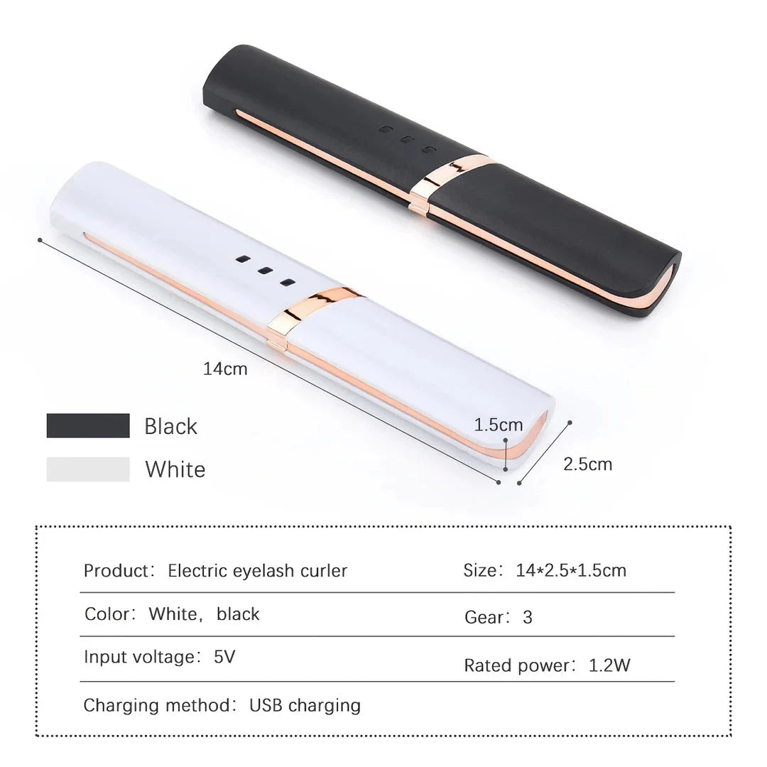 Quick-Heating USB Rechargeable Eyelash Curler with Adjustable Temperature Settings for Long-Lasting, Natural-Looking Curls