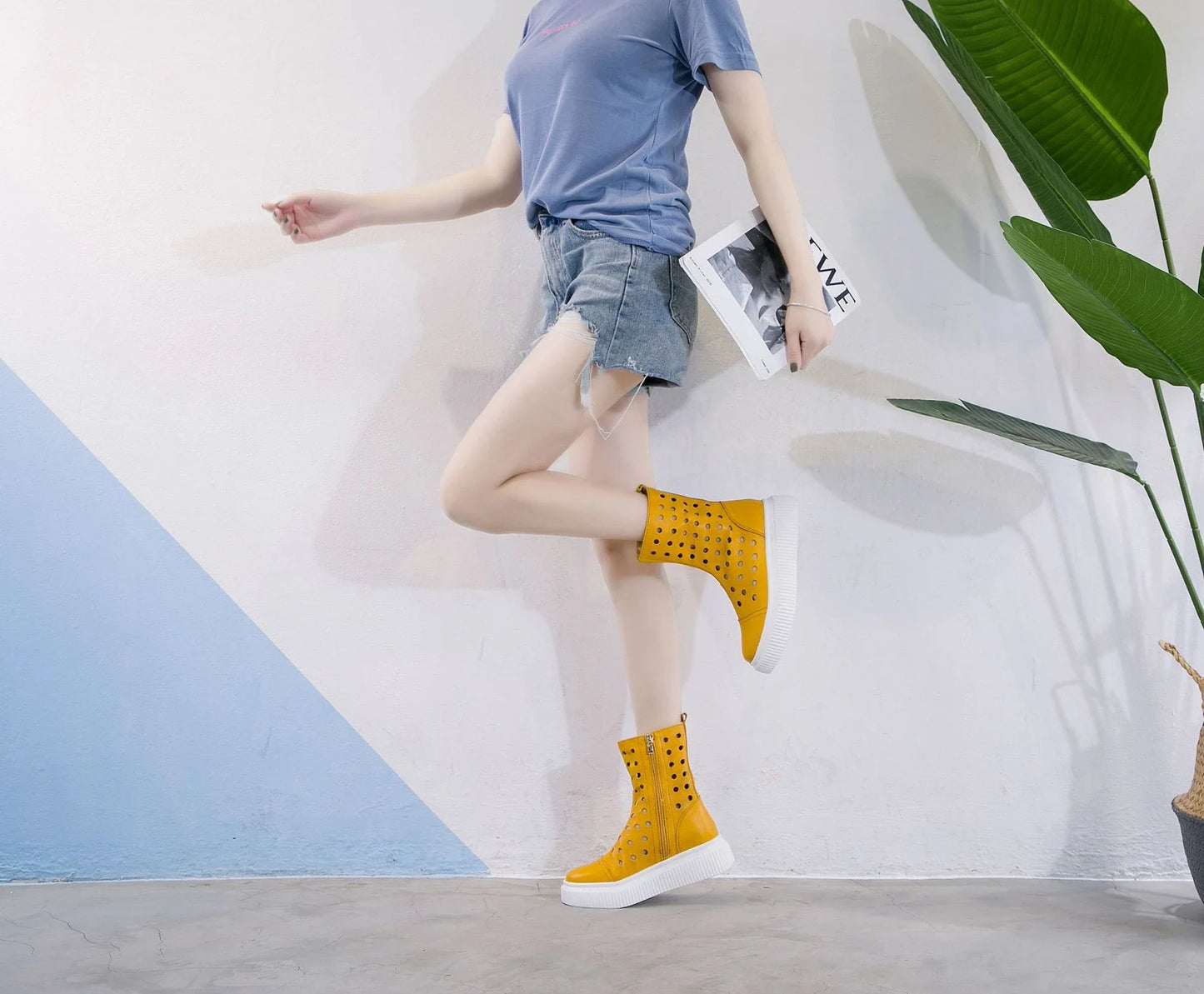Premium British-crafted genuine leather platform shoes in a variety of colours, designed for fashionable ladies