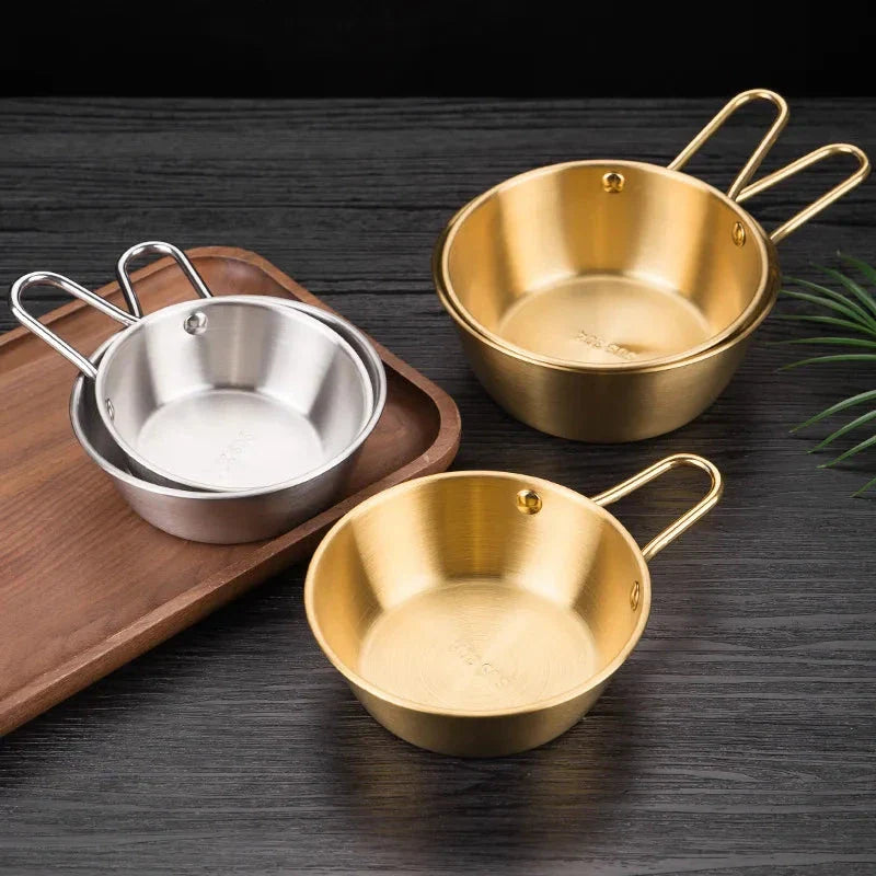 Luxurious gold plated stainless steel serving bowls in various sizes, perfect for a range of dishes and occasions