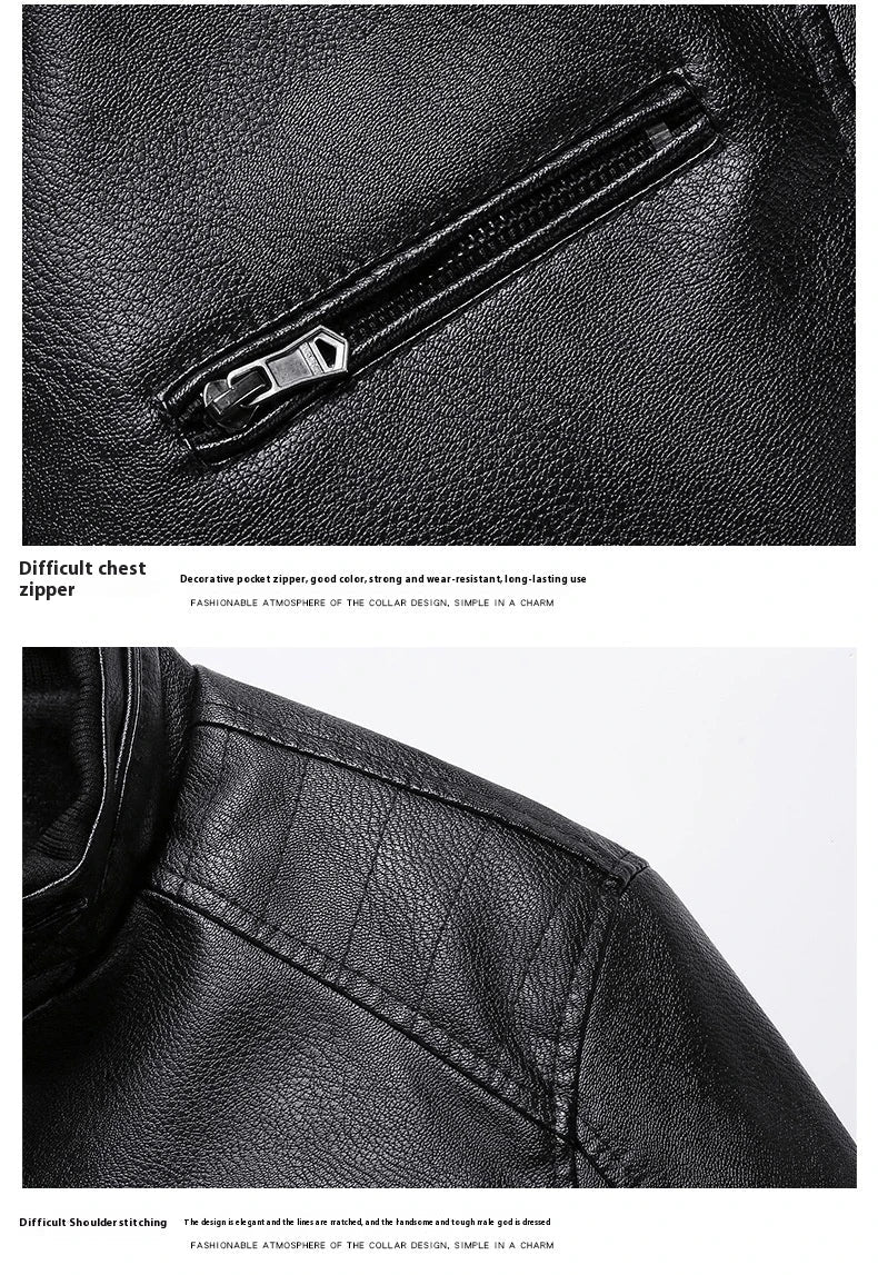 Stylish Fleece-Padded Jacket with PU Leather Accents in Various Colours