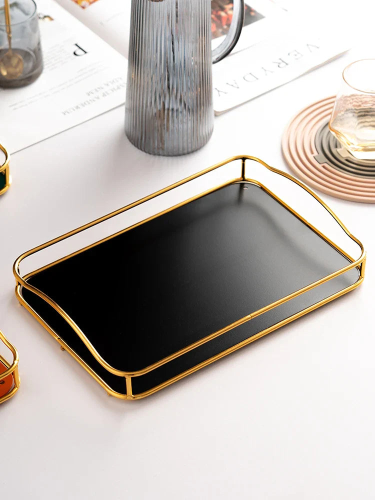 Premium household tea tray made of iron with versatile storage for cups, saucers, and everyday items in a range of stylish colours.