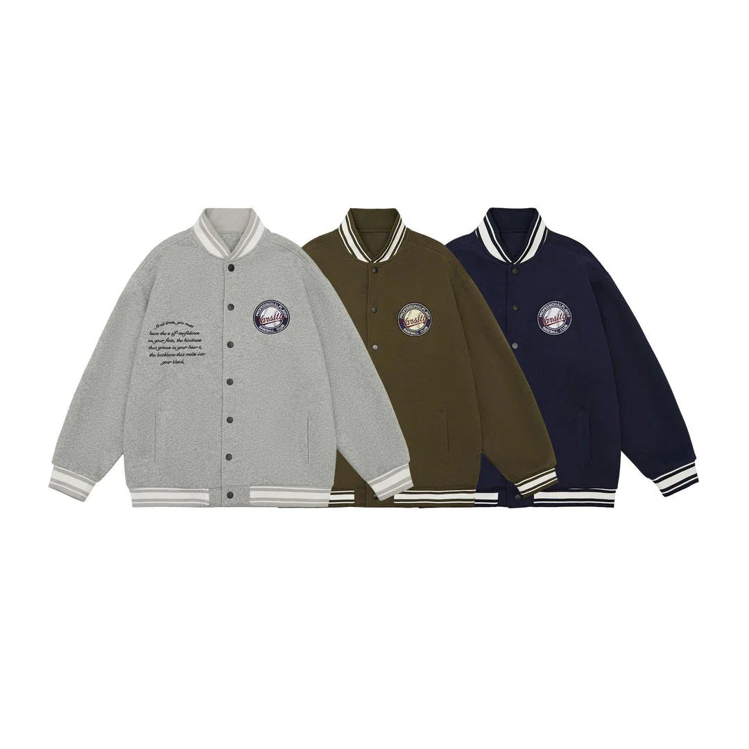 American Retro Embroidered Baseball Jacket with Vintage-Inspired Design and Relaxed Fit