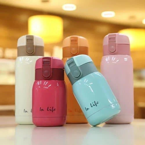 Stylish stainless steel travel thermos with compact and lightweight design, perfect for keeping drinks hot or cold on the go