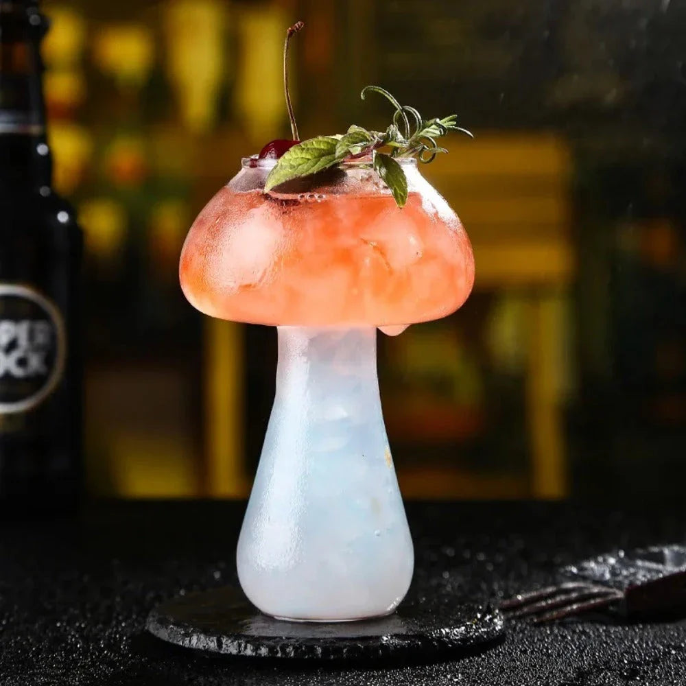 Premium 250ml Mushroom-Shaped Cocktail Glass made from high-quality transparent glass, perfect for elegant drinks and entertaining