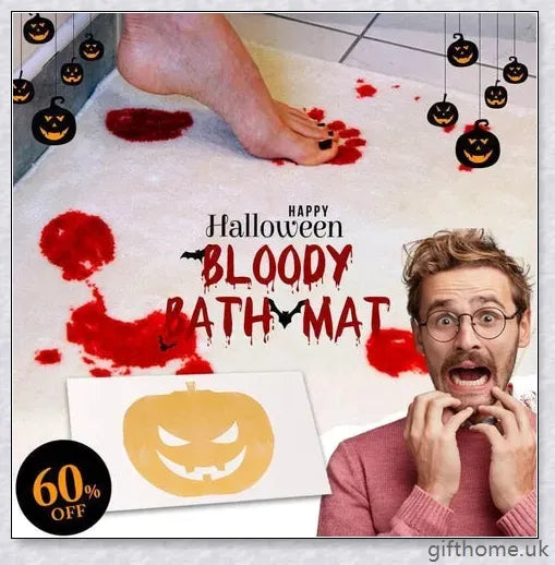 Bloody Colour Changing Bath Mat - Instantly transforms into a mesmerising crimson canvas when wet