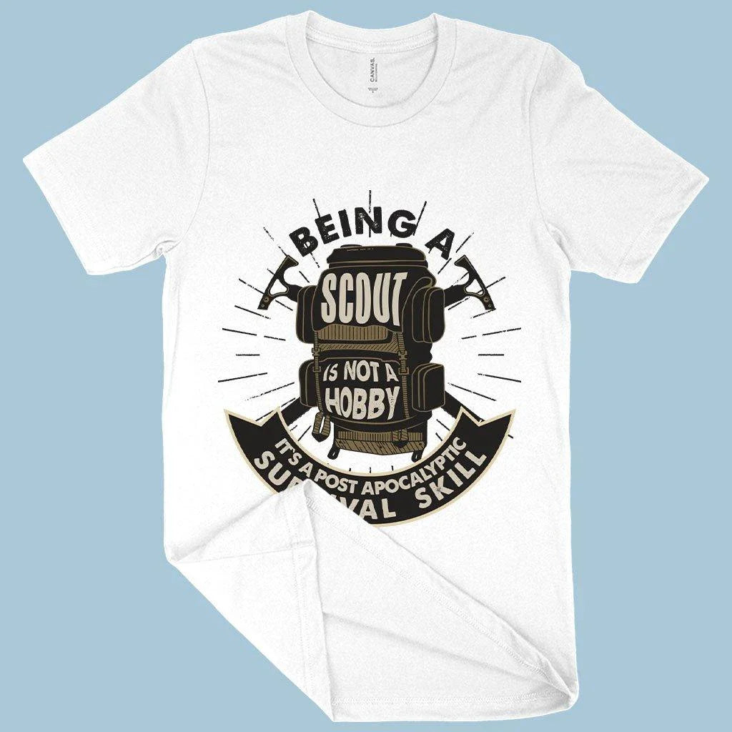 Official Scout T-Shirt in Asphalt colour, featuring premium Airlume cotton construction and a classic scouting design