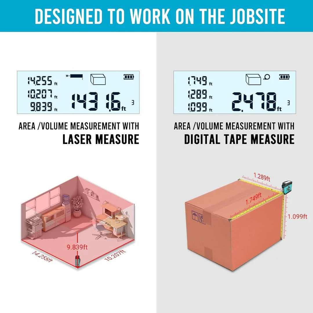 Premium 40M 2-in-1 Digital Laser Tape Measure & Range Finder with advanced features for precise measurements