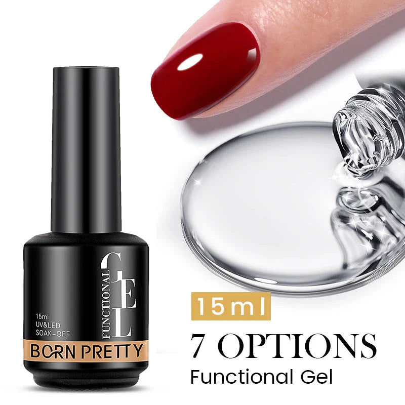 Premium 15ml Base and Top Coat Reinforcement Gel for creating salon-quality nail art designs at home