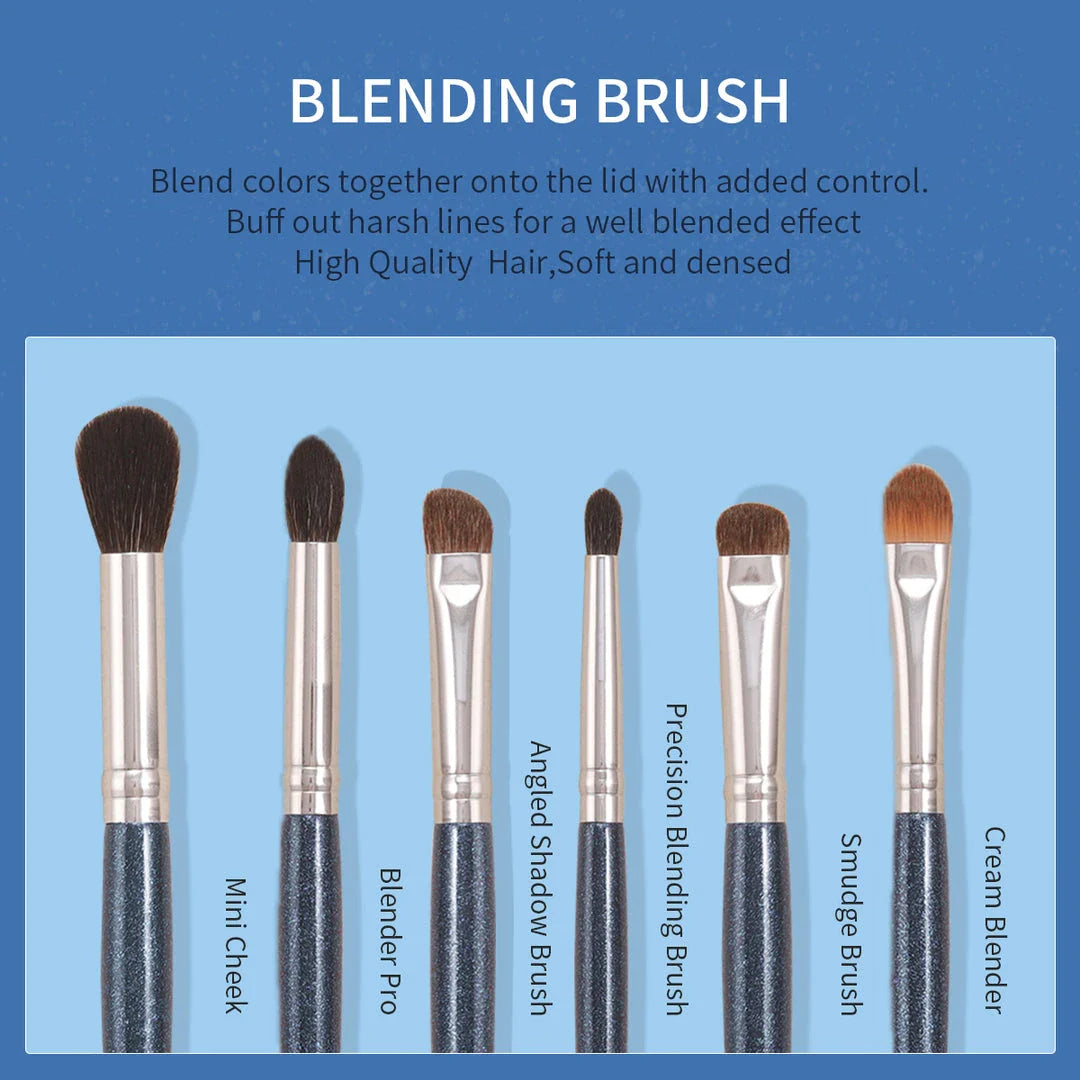 Premium 13-Piece Eye Makeup Brush Set with natural and synthetic bristles for flawless eye makeup application