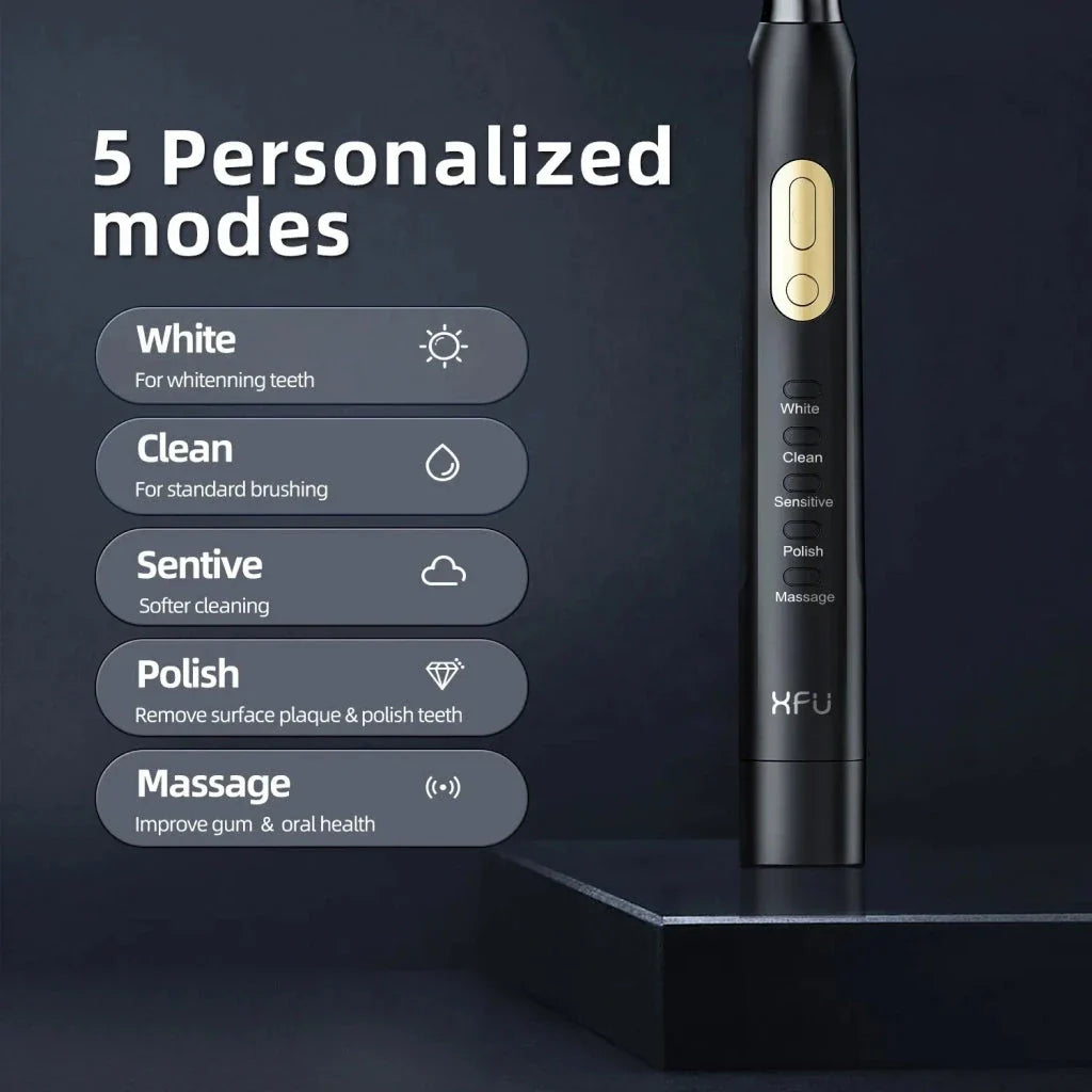 Premium Couple Electric Toothbrush with 5 Cleaning Modes and Acoustic Wave Technology