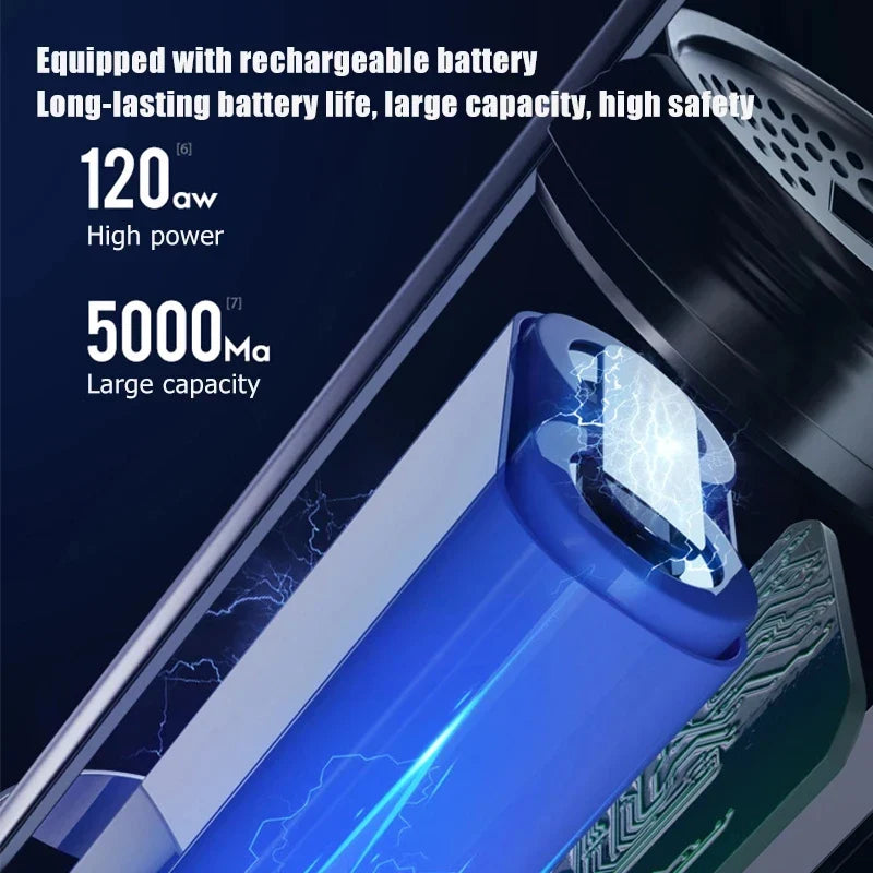 Powerful cordless car vacuum cleaner with high suction power and compact design