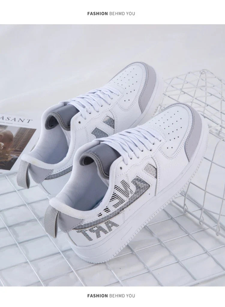 Trendy reflective sneakers in various colours with a casual, stylish design for men and women