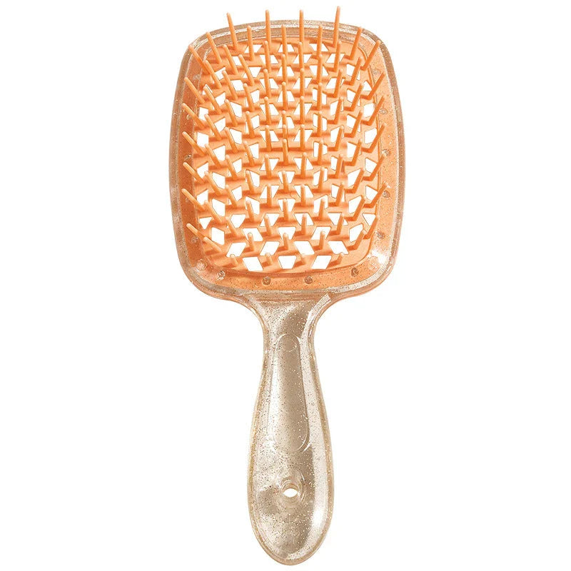 Luxurious air cushion scalp massage hair brush with wide teeth for smooth, painless detangling and healthier hair