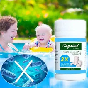Premium swimming pool cleaning tablets that effectively eliminate bacteria, control algae, and protect against UV rays for a crystal clear, safe pool experience.