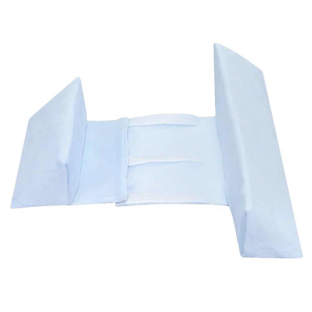 Soft, breathable cotton newborn baby sleeping pillow with adjustable fit and triangular anti-roll design for a comfortable, secure sleeping experience