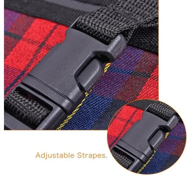 Stylish plaid pattern car seat cover for dogs, made of durable nylon to protect car upholstery