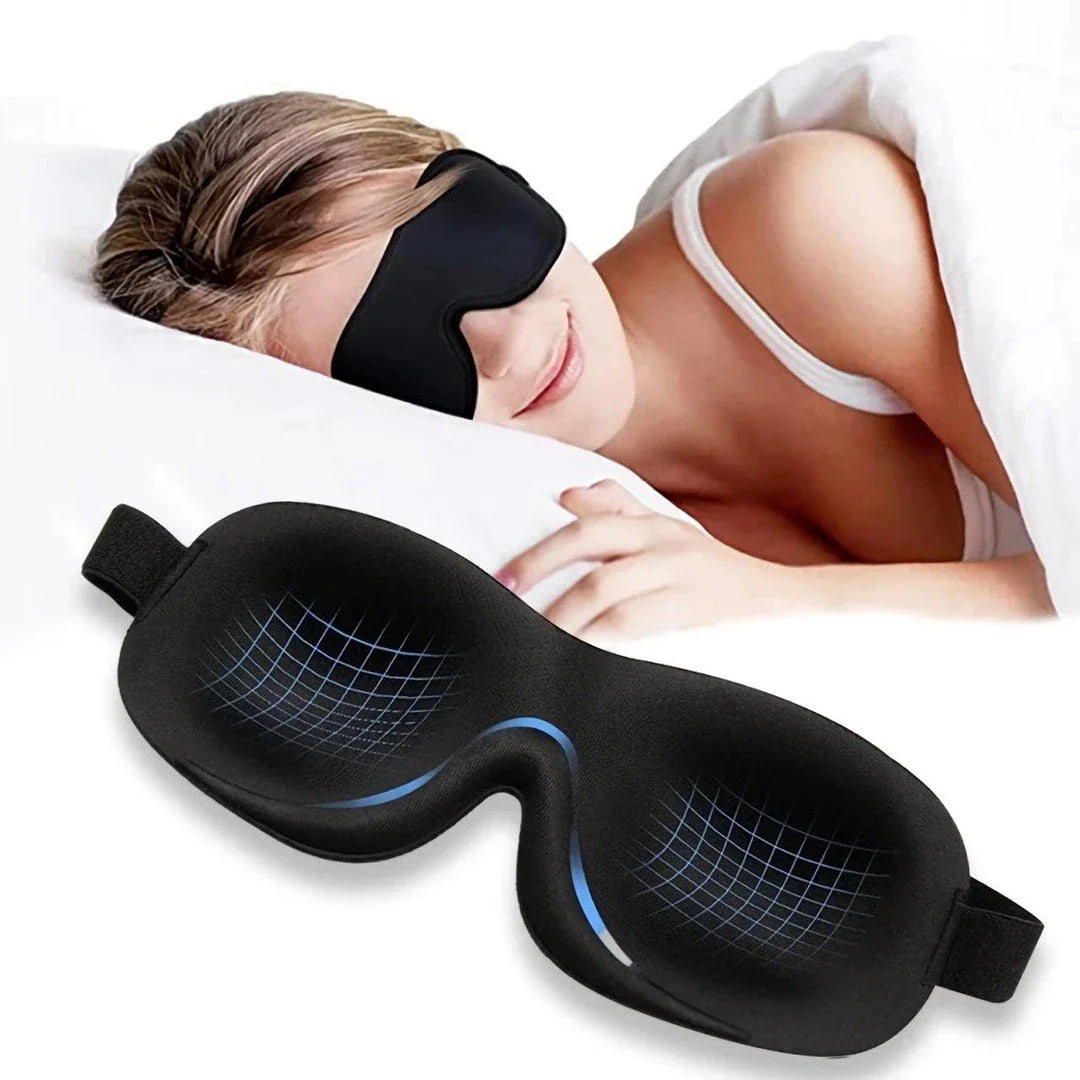 Premium 3D sleeping eye mask with soft, breathable materials and adjustable strap for customised fit