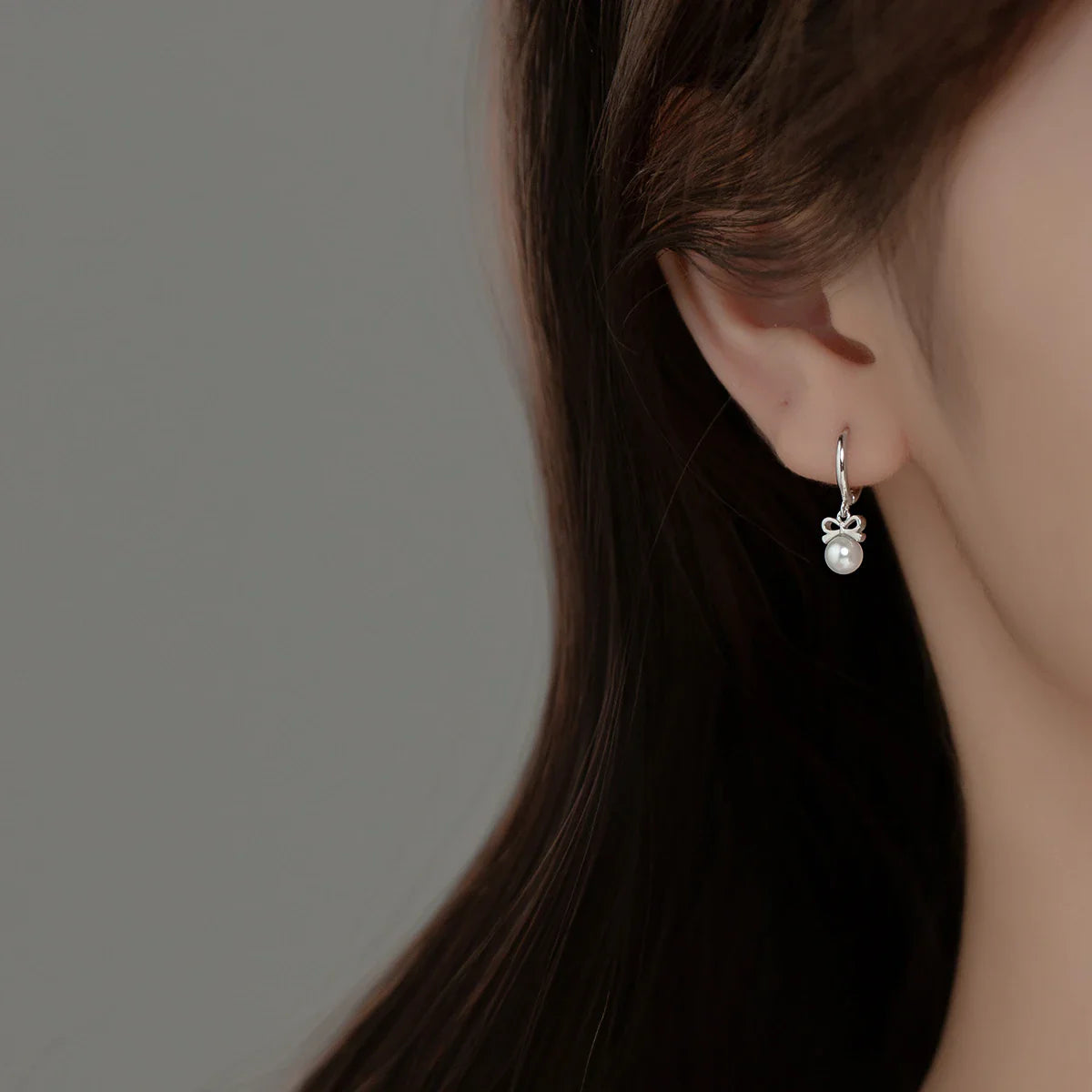 Elegant silver earrings with a Japanese and Korean-inspired butterfly design, made from premium S925 sterling silver