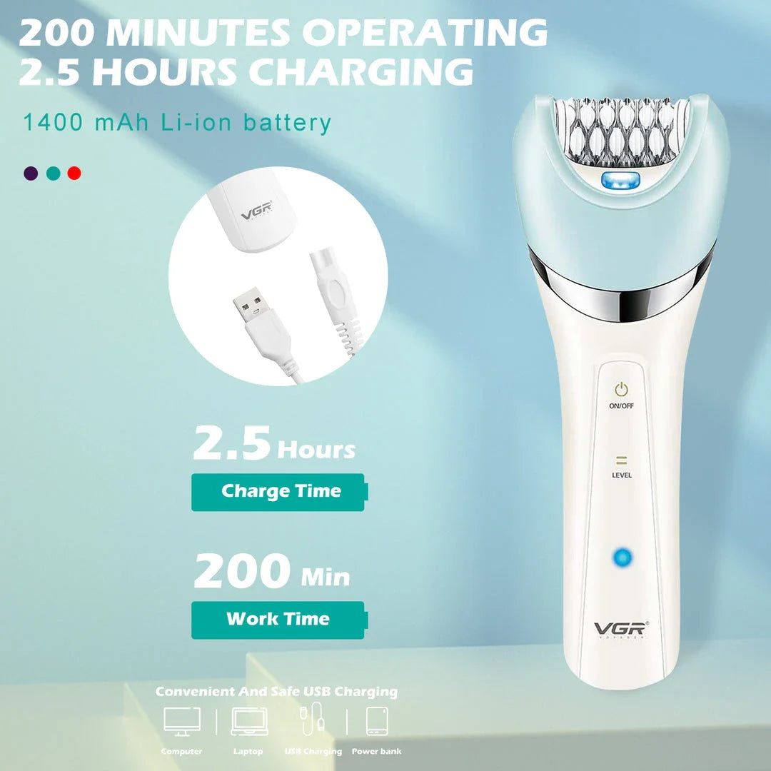 Premium 5-in-1 Rechargeable Electric Grooming Kit for Women with Interchangeable Heads, Waterproof Design, and Long-Lasting Battery