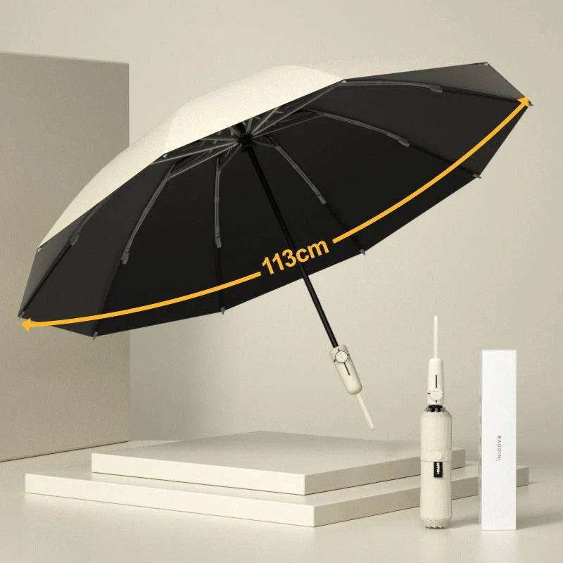Premium automatic UV-blocking windproof umbrella in various colours, offering protection and convenience for British weather